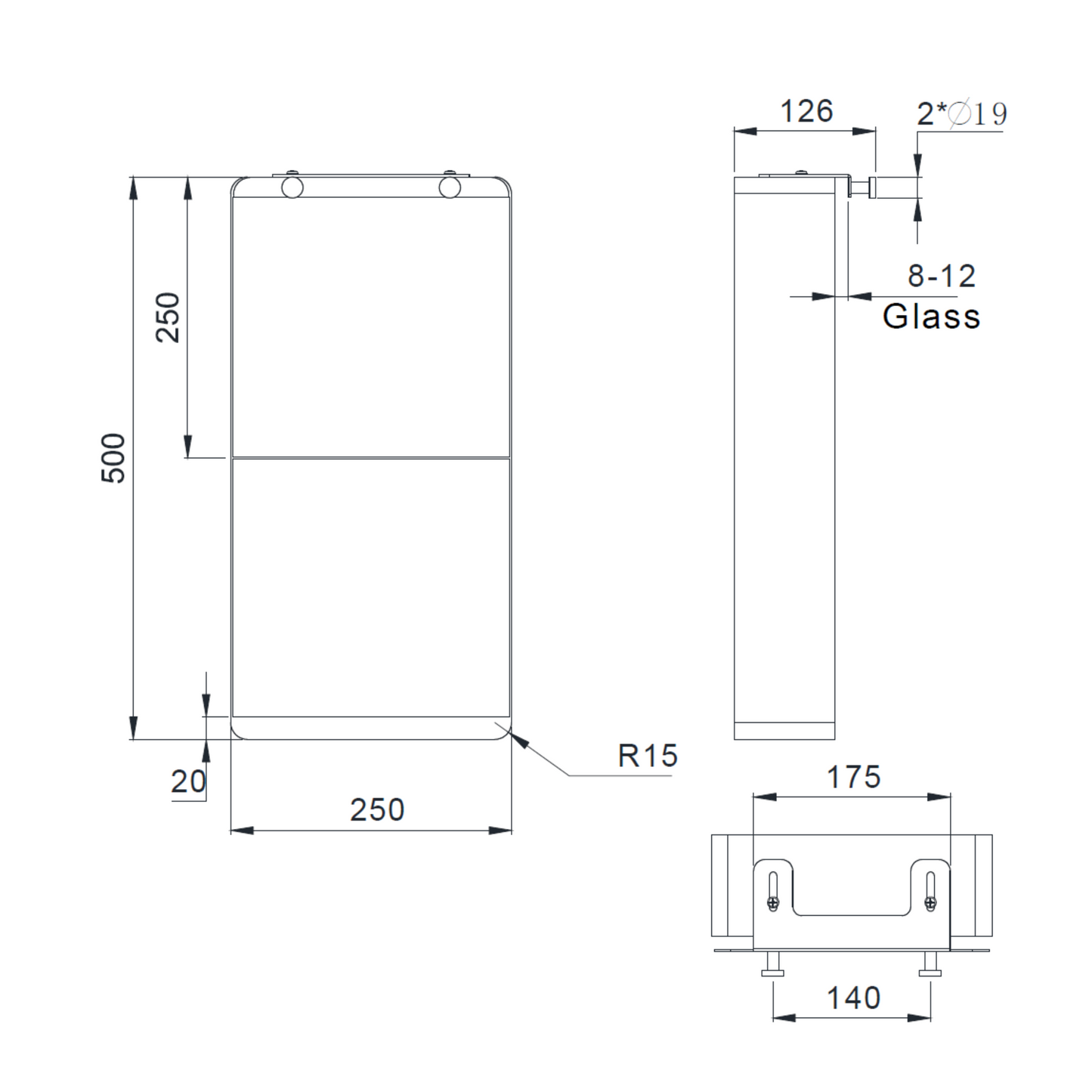 Hangend doucherek 50x25x9cm Sanitado Industry Soap in gunmetal