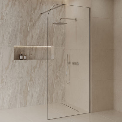 Sanitado Dalis Curve Inloopdouche Helder Glas RVS Profielen 80x200 cm