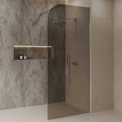 Sanitado Dalis Curve Inloopdouche Rookglas Chrome Profielen 80x200 cm