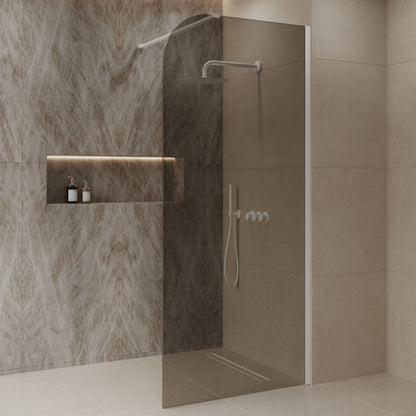 Sanitado Dalis Curve Inloopdouche Rookglas Mat Wit Profielen 80x200 cm