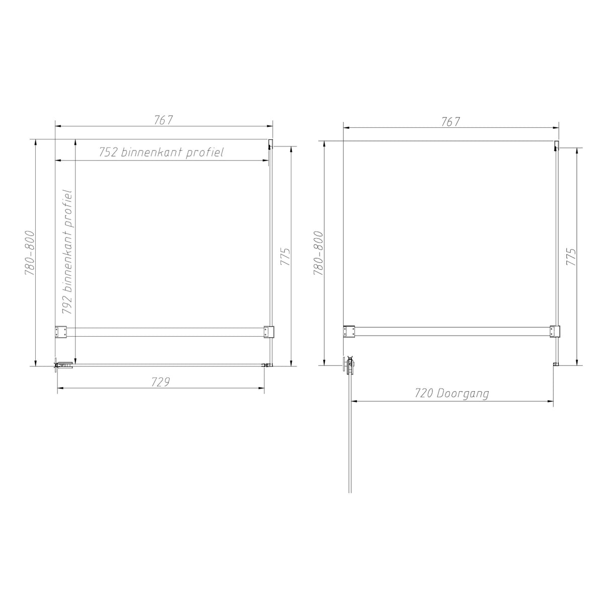 Sanitado Dalis Douchecabine Helder Glas Chrome Profielen 80x80 cm