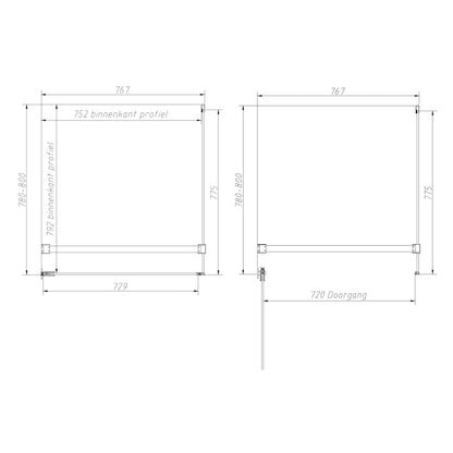 Sanitado Dalis Douchecabine Helder Glas Chrome Profielen 80x80 cm