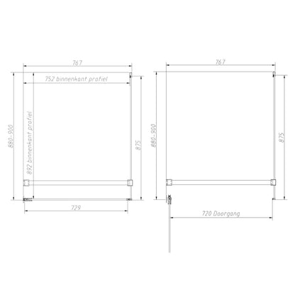 Sanitado Dalis Douchecabine Helder Glas Chrome Profielen 90x80 cm