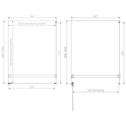 Sanitado Dalis Douchecabine Helder Glas Chrome Profielen 100x80 cm