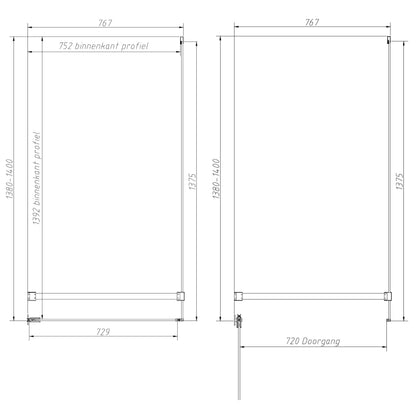 Sanitado Dalis Douchecabine Helder Glas Chrome Profielen 140x80 cm