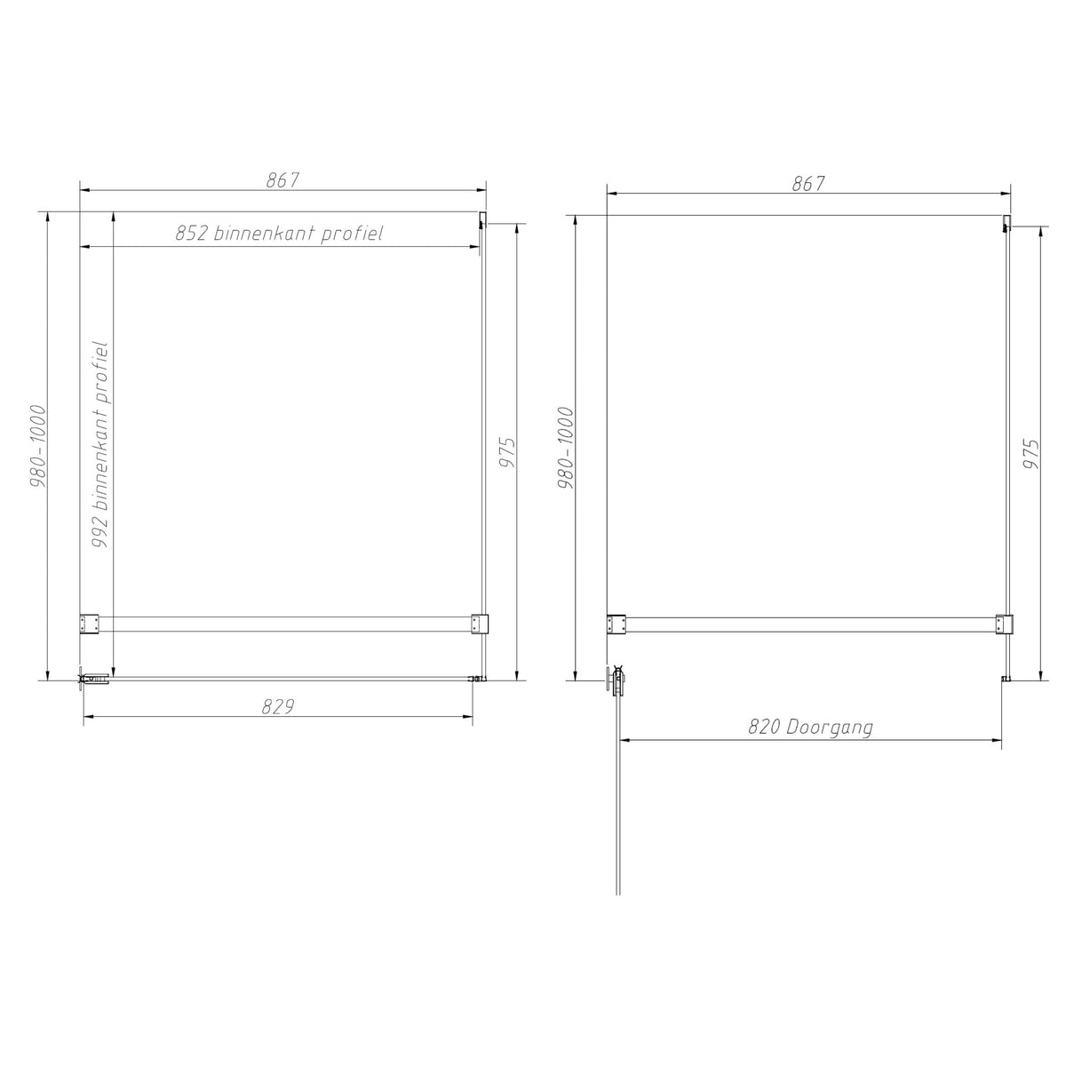 Sanitado Dalis Douchecabine Helder Glas Chrome Profielen 100x90 cm