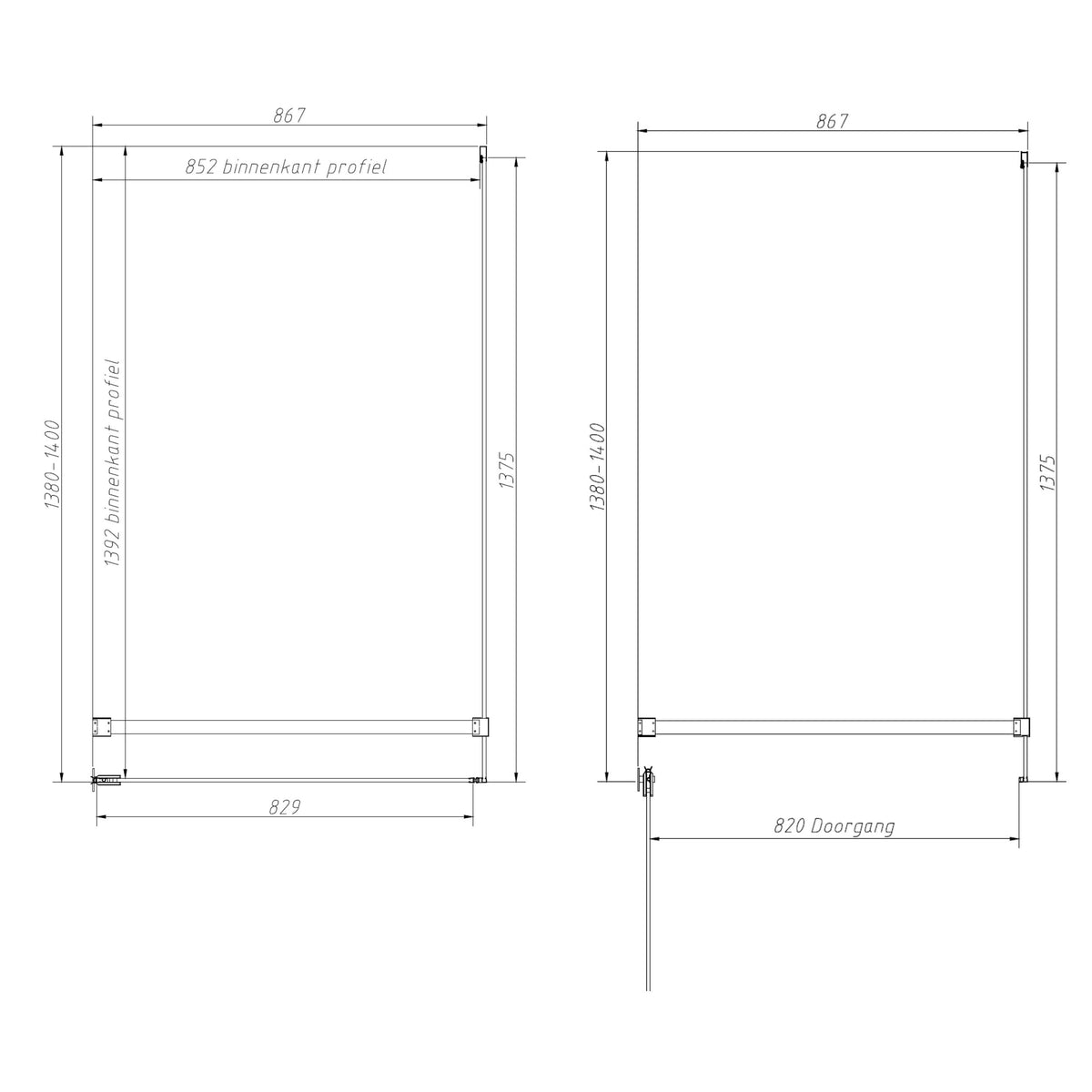 Sanitado Dalis Douchecabine Helder Glas Chrome Profielen 140x90 cm