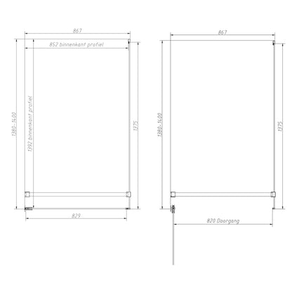 Sanitado Dalis Douchecabine Helder Glas Chrome Profielen 140x90 cm