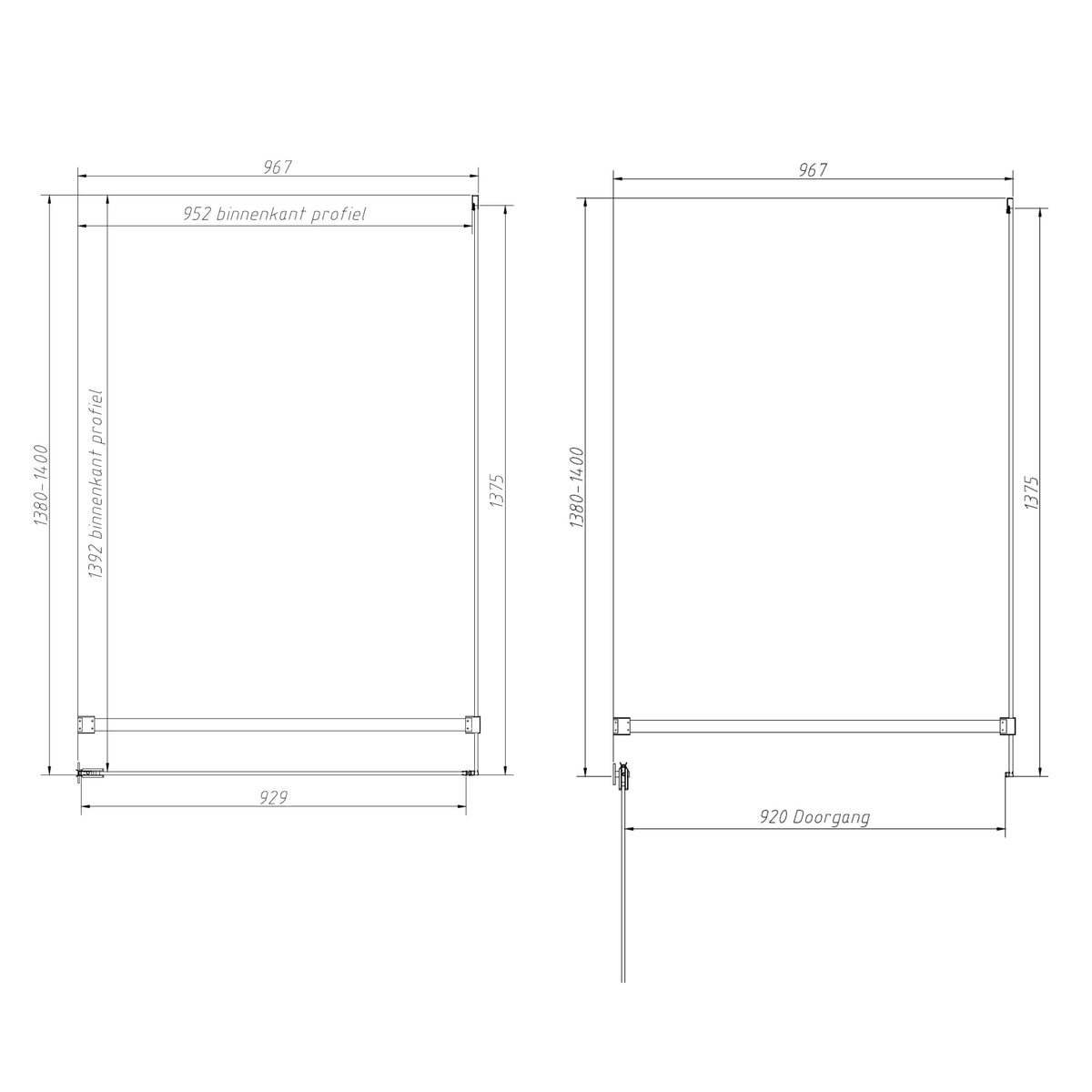 Sanitado Dalis Douchecabine Helder Glas Chrome Profielen 140x100 cm