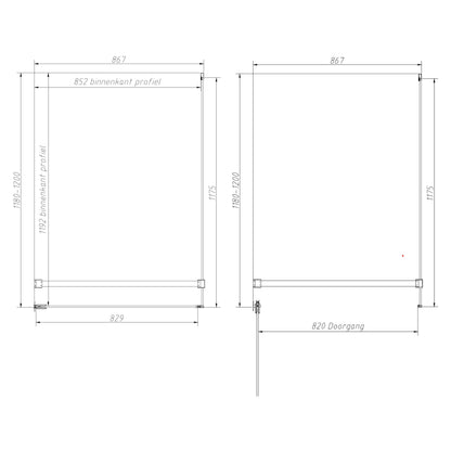 Sanitado Dalis Douchecabine Helder Glas Mat Goud Profielen 120x90 cm