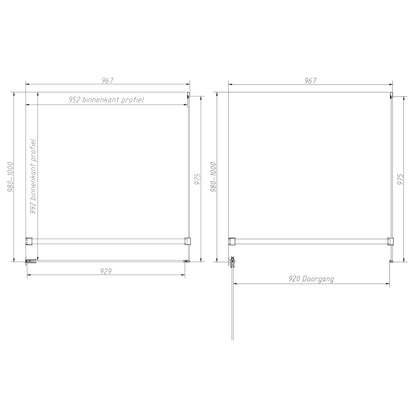 Sanitado Dalis Douchecabine Helder Glas Mat Goud Profielen 100x100 cm