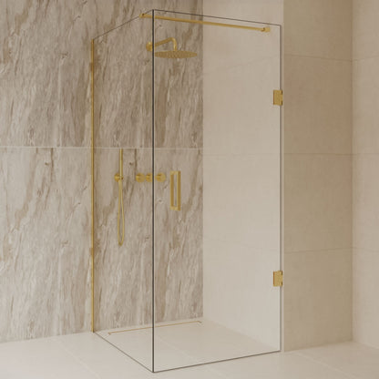 Sanitado Dalis Douchecabine Helder Glas Mat Goud Profielen 120x100 cm