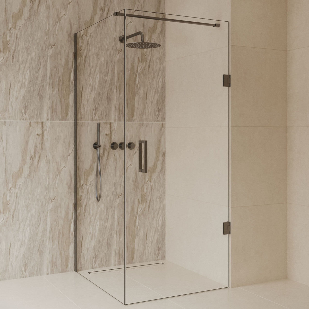 Sanitado Dalis Douchecabine Helder Glas Gunmetal Profielen 110x80 cm