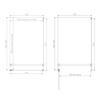 Sanitado Dalis Douchecabine Helder Glas Gunmetal Profielen 120x80 cm