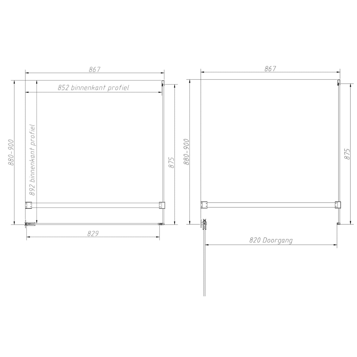 Sanitado Dalis Douchecabine Helder Glas RVS Profielen 90x90 cm