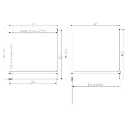 Sanitado Dalis Douchecabine Helder Glas RVS Profielen 90x90 cm
