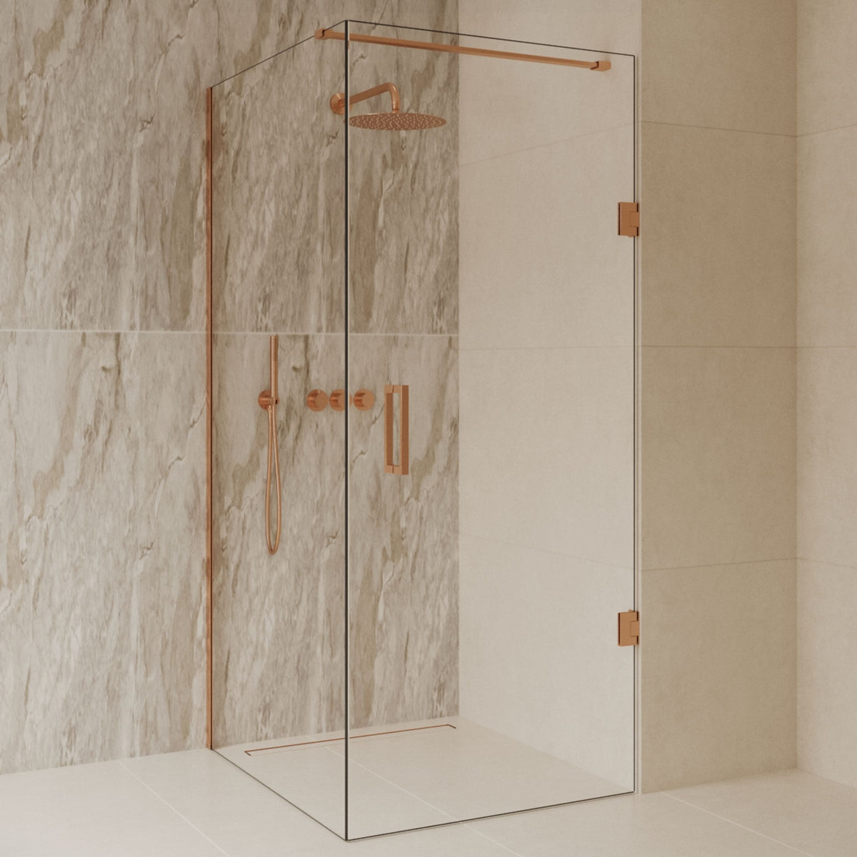 Sanitado Dalis Elements Douchecabine Helder Glas Mat Brons Profielen 140x80 cm