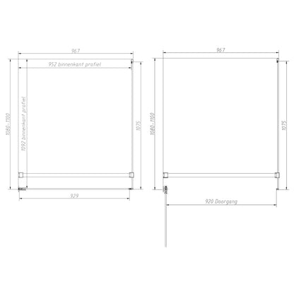 Sanitado Dalis Elements Douchecabine Helder Glas Mat Brons Profielen 110x100 cm