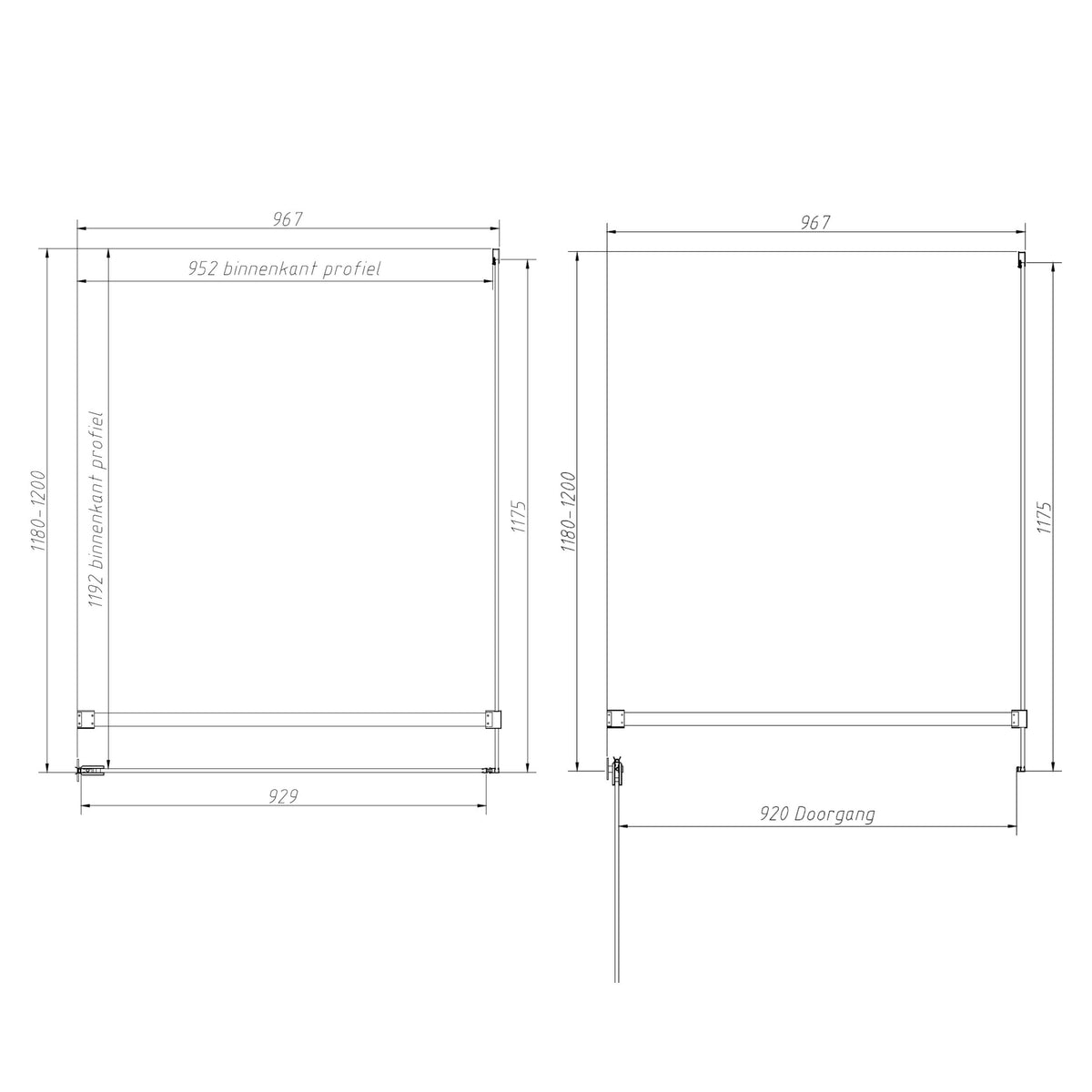 Sanitado Dalis Elements Douchecabine Helder Glas Mat Brons Profielen 120x100 cm