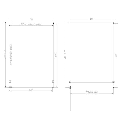 Sanitado Dalis Elements Douchecabine Helder Glas Mat Brons Profielen 140x100 cm