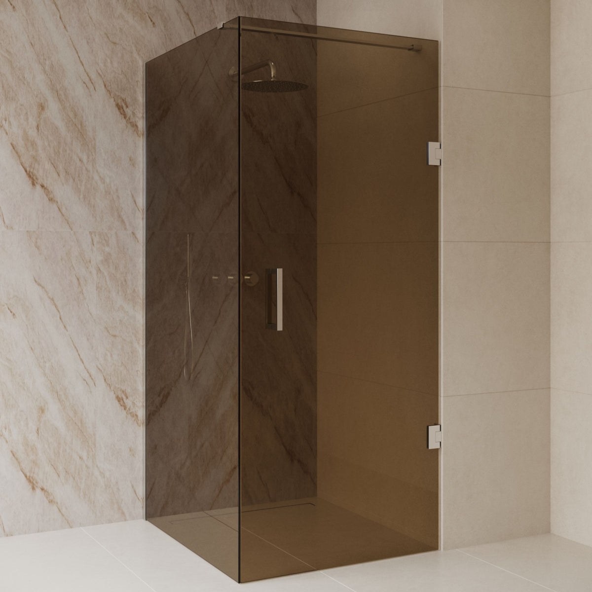 Sanitado Dalis Douchecabine Sepia Glas RVS Profielen 80x80 cm