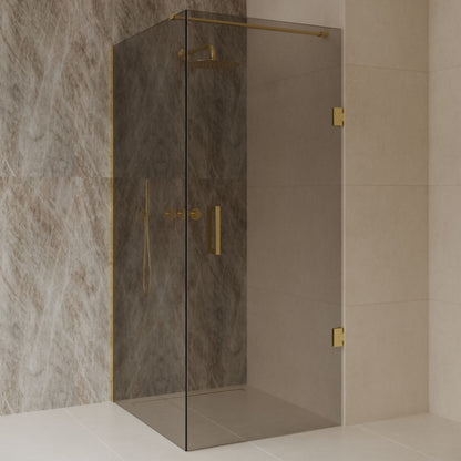 Sanitado Dalis Douchecabine Rookglas Mat Goud Profielen 100x100 cm
