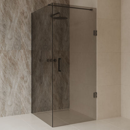 Sanitado Dalis Douchecabine Rookglas Gunmetal Profielen 100x90 cm