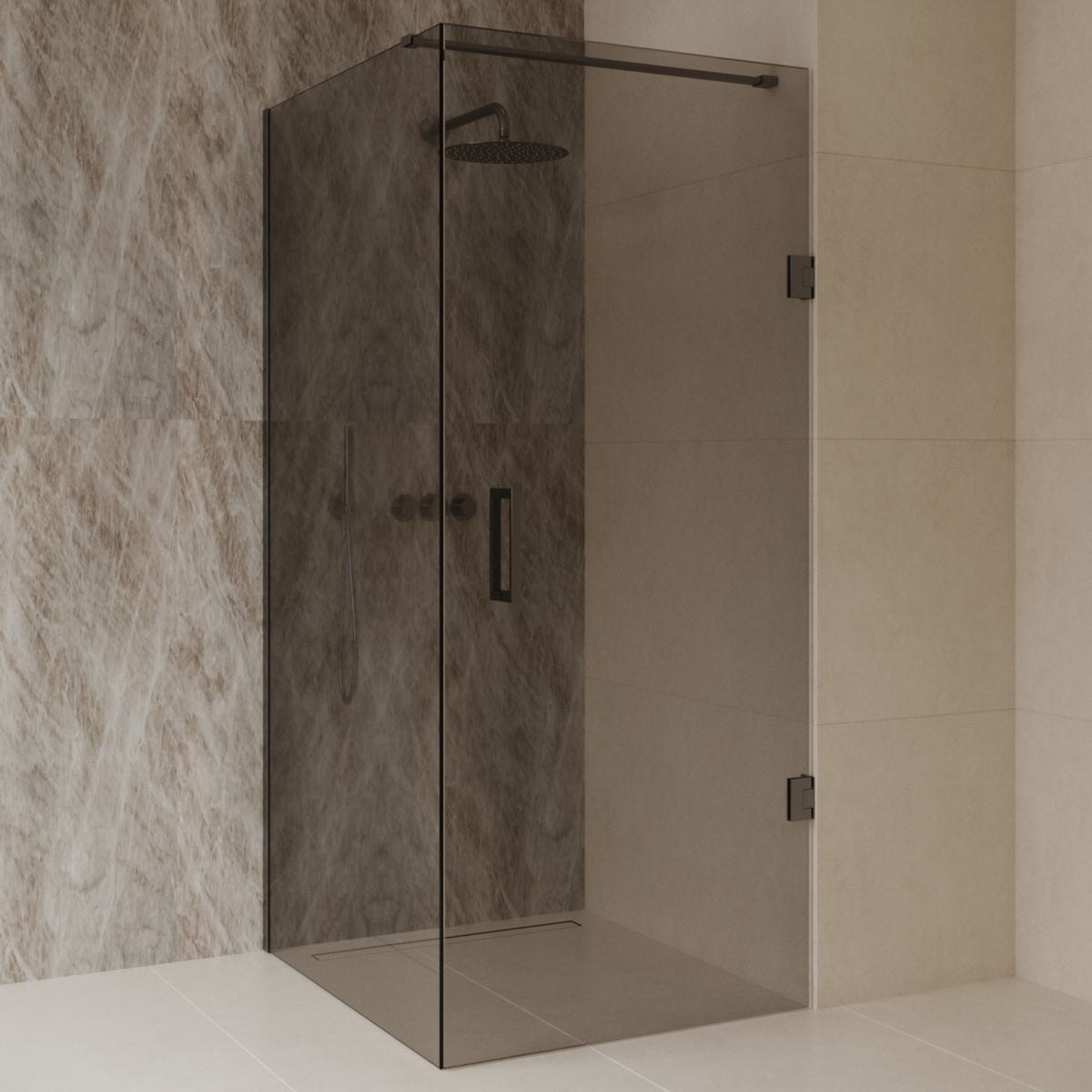 Sanitado Dalis Douchecabine Rookglas Gunmetal Profielen 120x90 cm