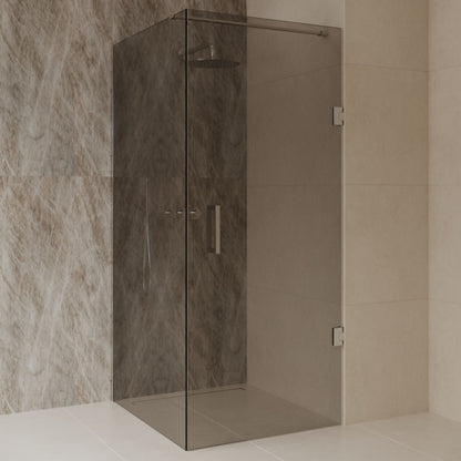 Sanitado Dalis Douchecabine Rookglas RVS Profielen 100x80 cm