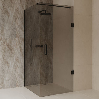 Sanitado Dalis Douchecabine Rookglas Mat Zwart Profielen 100x100 cm