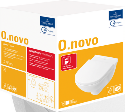 Wandcloset Villeroy & Boch O.novo diepspoel met softclose toiletzitting in glanzend wit - foto #5
