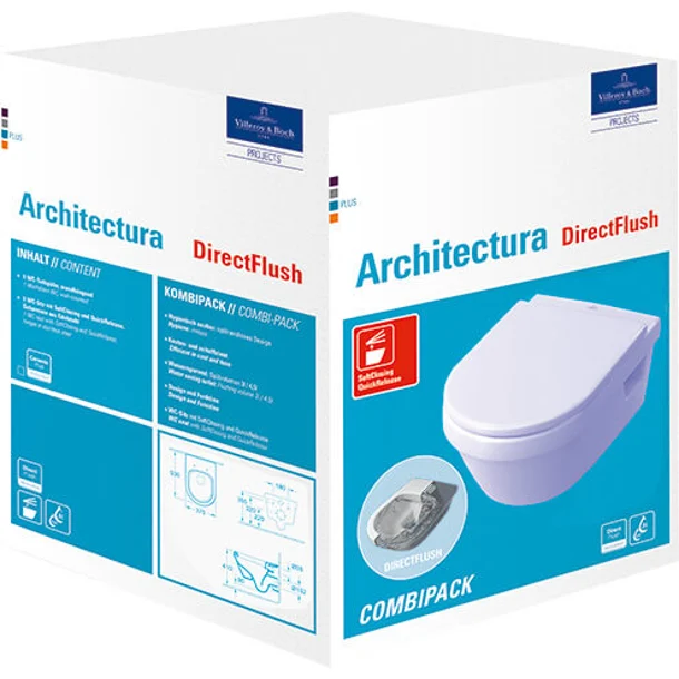 Wandcloset Villeroy & Boch Architectura DirectFlush met softclose toiletzitting in glanzend wit - foto #3