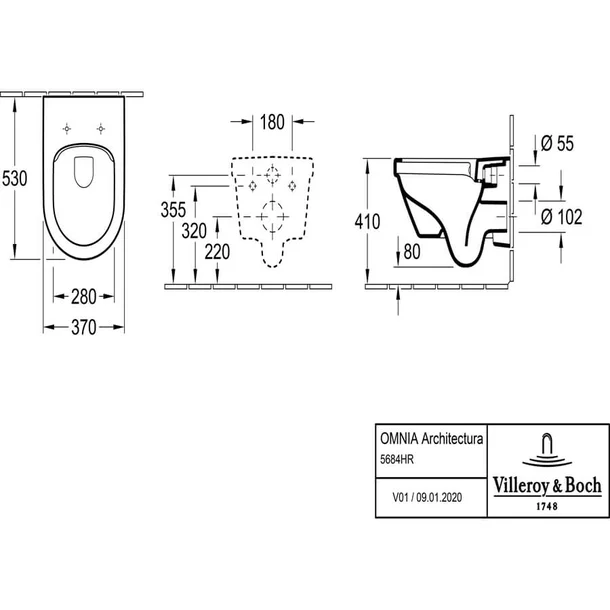 Wandcloset Villeroy & Boch Architectura DirectFlush met softclose toiletzitting in glanzend wit - foto #6
