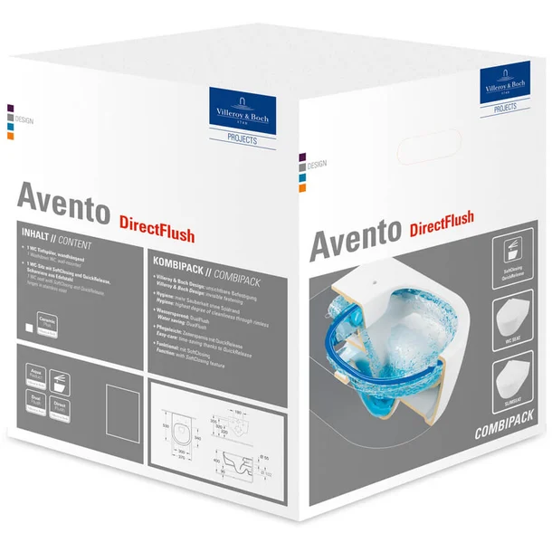 Wandcloset Villeroy & Boch Avento DirectFlush softclose zitting in wit - foto #5