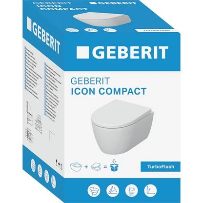 Wandcloset Geberit iCon TurboFlush Compact met softclose toiletzitting