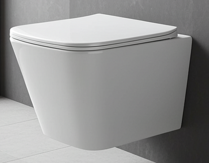 Wandcloset Woonwarenhuis Piazza rimless met softclose toiletzitting wit glanzend