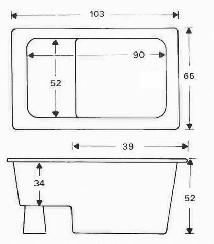 Zitbad Xellanz Marinella 103x65x52 cm glans wit