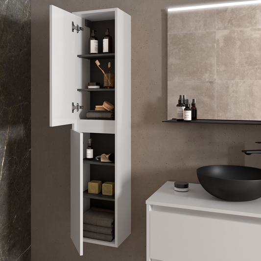Badkamer kolomkast Salgar Noja 140cm wit mat