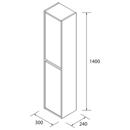 Badkamer kolomkast Salgar Noja 140cm wit mat