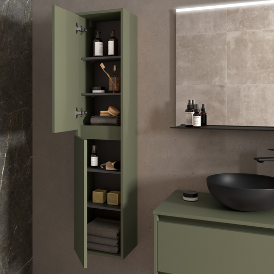 Badkamer kolomkast Salgar Noja 140cm groen mat