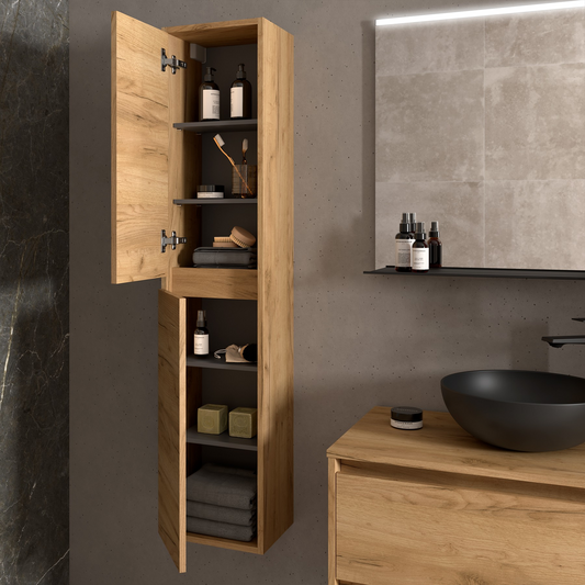 Badkamer kolomkast Salgar Noja 140cm afrikaans eiken