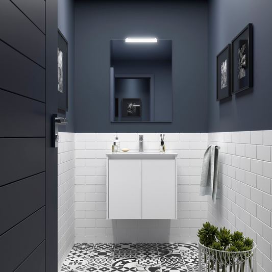 Badkamer meubelset Salgar Noja 60cm 2 deuren wit mat