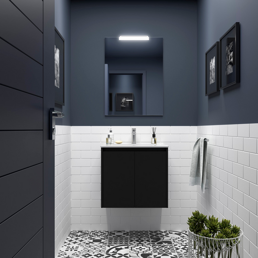 Badkamer meubelset Salgar Noja 60cm 2 deuren zwart mat