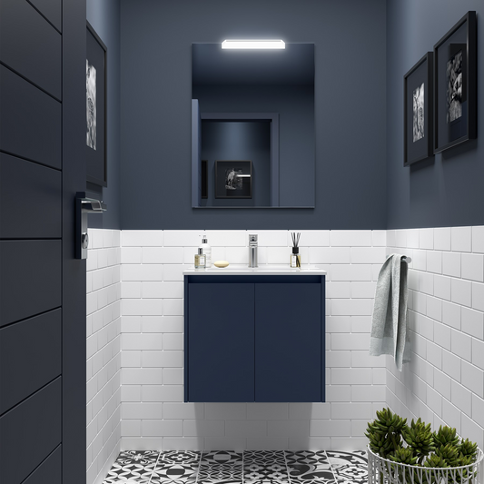 Badkamer meubelset Salgar Noja 60cm 2 deuren blauw mat