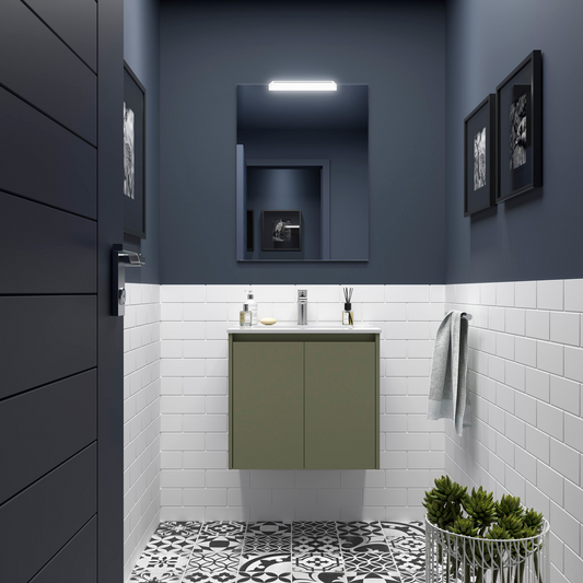 Badkamer meubelset Salgar Noja 60cm 2 deuren groen mat