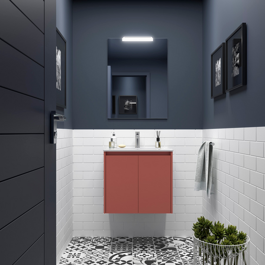 Badkamer meubelset Salgar Noja 60cm 2 deuren rood mat