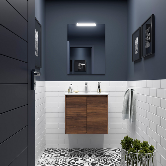 Badkamer meubelset Salgar Noja 60cm 2 deuren walnoot