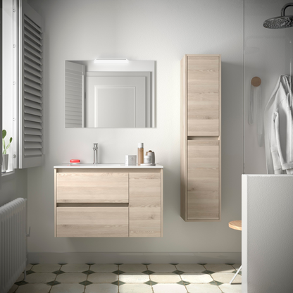 Badkamer kolomkast Salgar Noja 140cm licht eiken