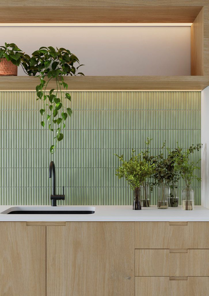 Wandtegel Valencia KitKat 62x32cm in mat mint groen, 1m2