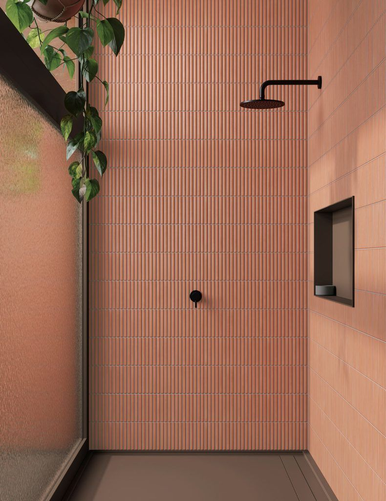 Wandtegel Valencia KitKat 62x32cm in mat terracotta rood, 1m2